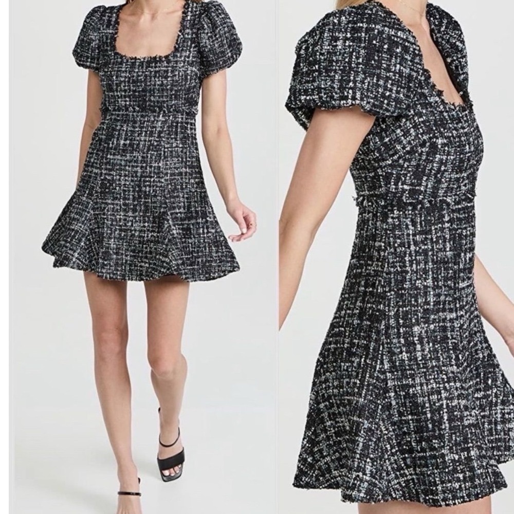 LIKELY Alessandra Dress in Black & Blue Indigo Multi